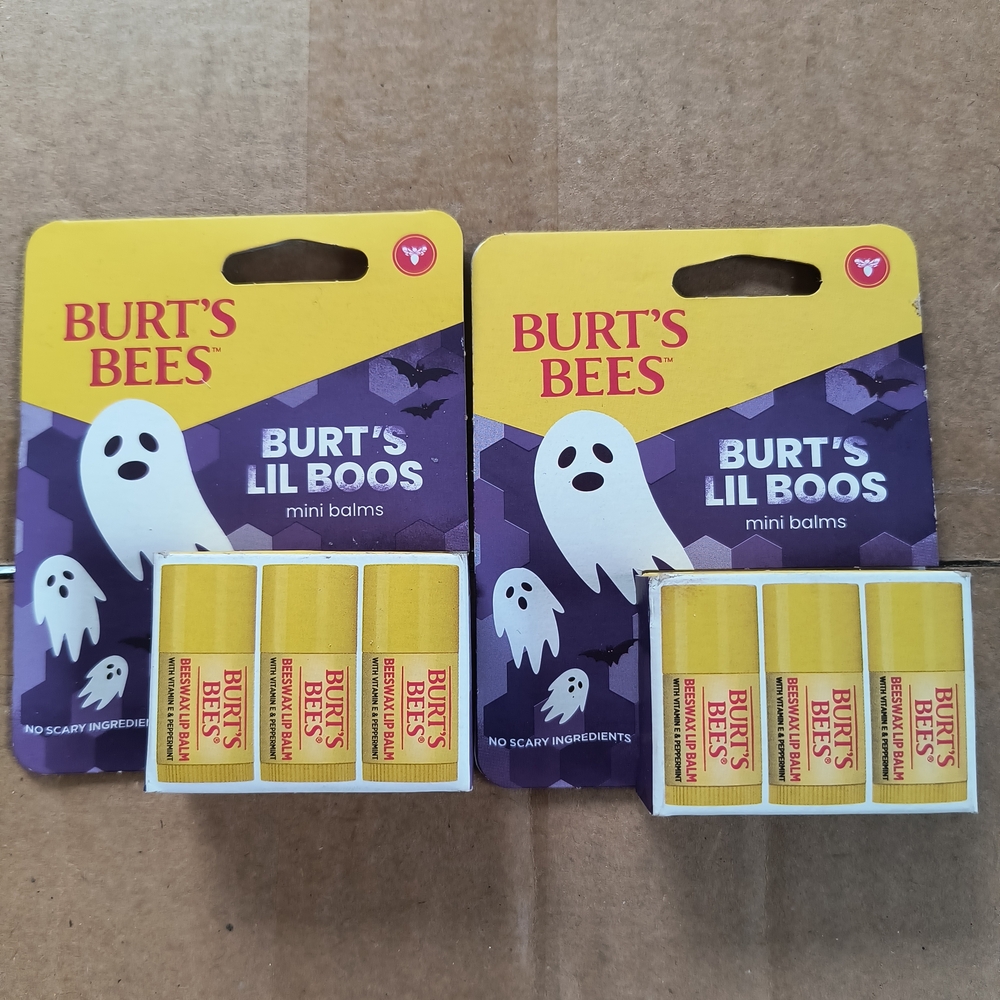 Burt's Bees Lil Boos 3-Pack Mini Lip Balms Beeswax Peppermint 1.38g Two Packs